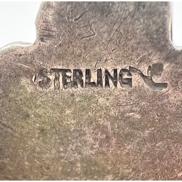 Antique Art Nouveau Sterling Silver Brooch Pin Repoussé Lady Goddess Face 925 - Picture 5 of 6